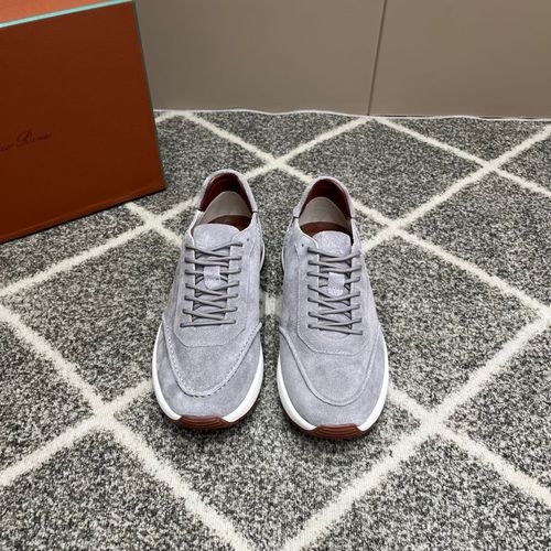 Loro Piana LP Classic Knit Lace Up Casual Sneakers