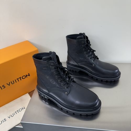 Louis Vuitton LV High-top Leather Casual Shoes With Premium Texture
