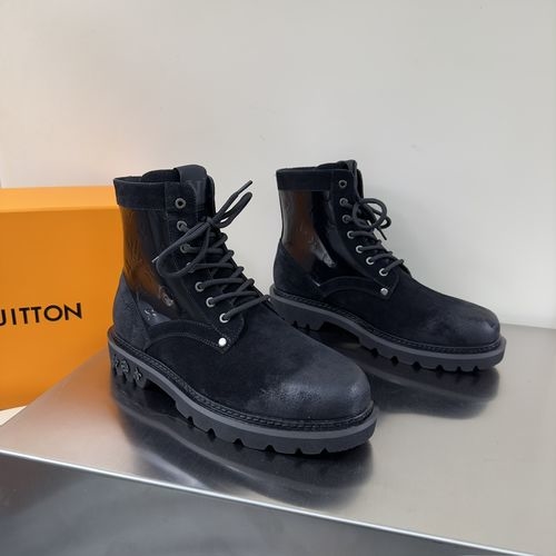 Louis Vuitton LV High-top Leather Casual Shoes With Premium Texture