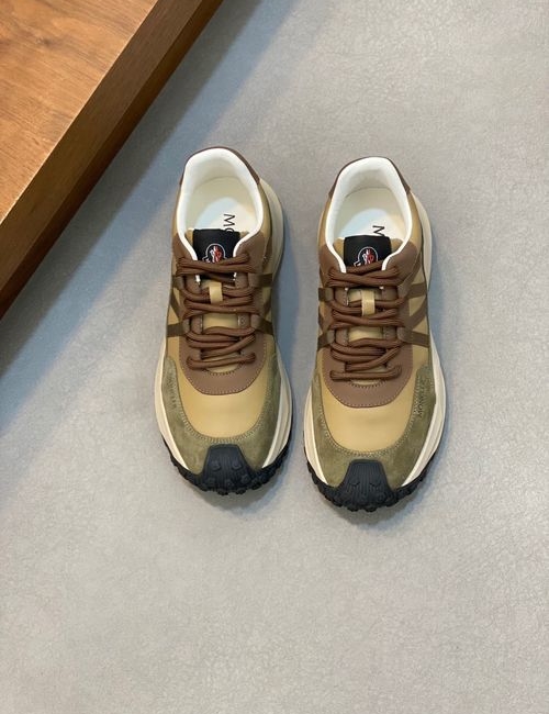 Moncler Cowhide Sneakers With TPU Rubber Sole
