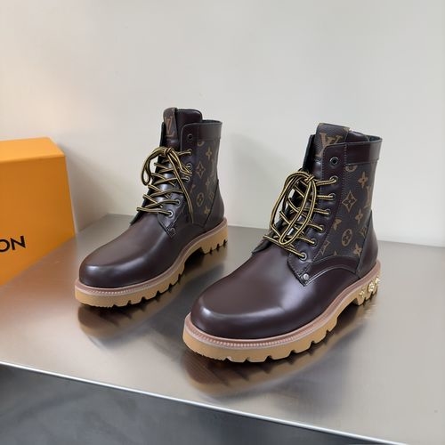 Louis Vuitton LV High-top Leather Casual Shoes With Premium Texture