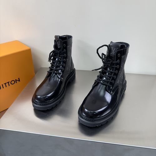 Louis Vuitton LV High-top Leather Casual Shoes With Premium Texture