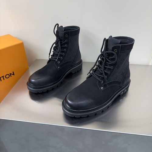Louis Vuitton LV High-top Leather Casual Shoes With Premium Texture