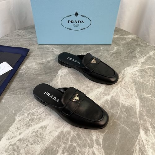 Prada Full-grain Leather Mules