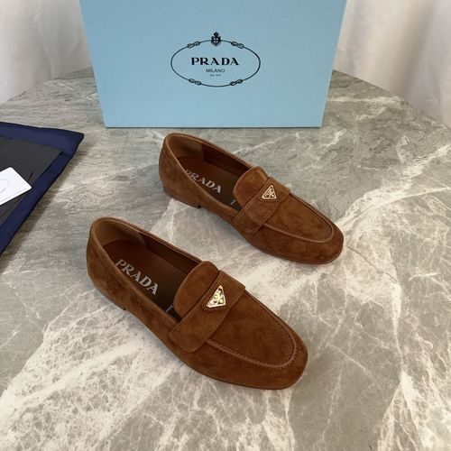 Prada Full-grain Cowhide Suede Rubber Shoes