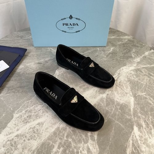 Prada Full-grain Cowhide Suede Rubber Shoes