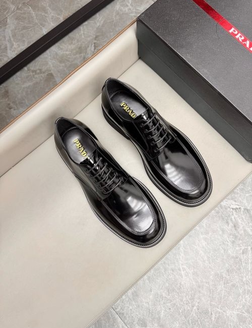 Prada Polished Leather Derby Shoes