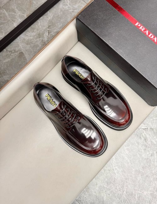 Prada Polished Leather Derby Shoes