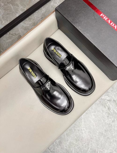 Prada Polished Leather Derby Shoes