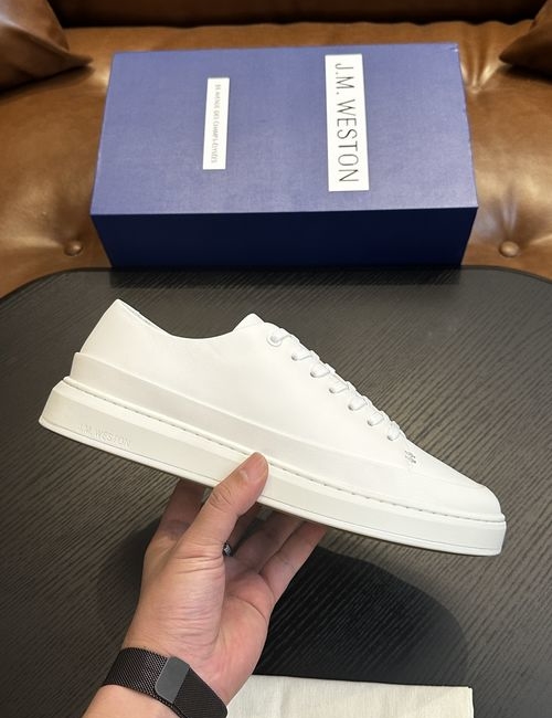 J.M.Weston Calfskin Suede Casual Sneakers
