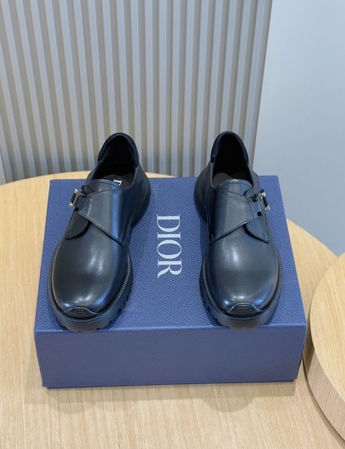 Christian Dior CD Polished Leather Monk Strap Shoes With EvA Sole
