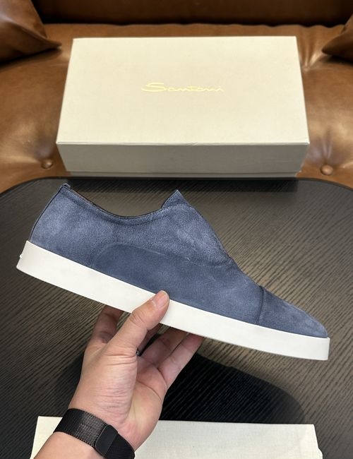 Santoni Canvas Casual Shoes With Leather Lining
