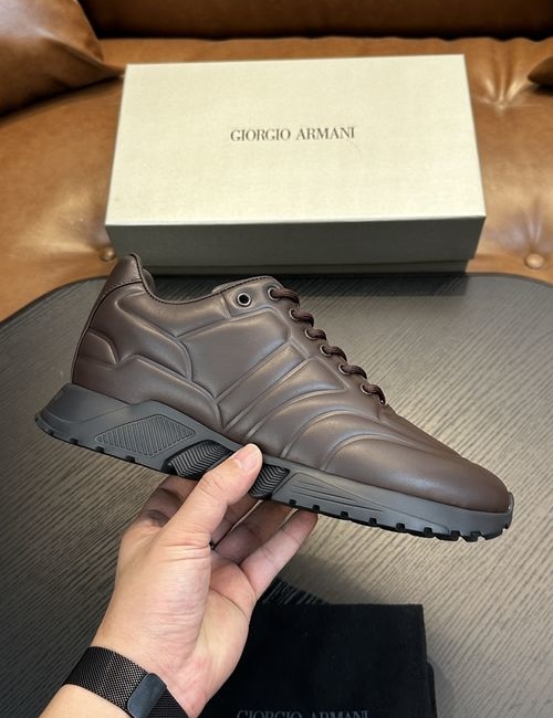 Armani Slip-on Knit Sneakers With Rubber Sole