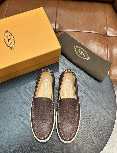 Tods Suede Loafers With Rubber Pebble Soles