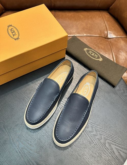 Tods Suede Loafers With Rubber Pebble Soles