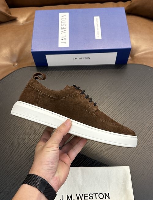 J.M.Weston Calfskin Suede Casual Sneakers
