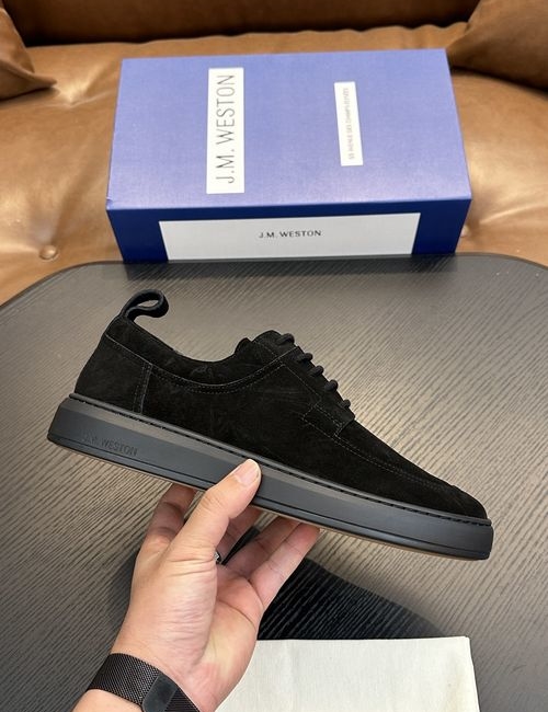 J.M.Weston Calfskin Suede Casual Sneakers