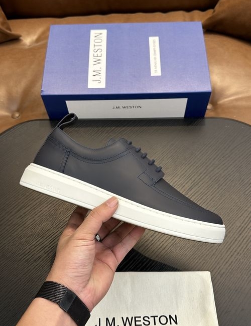 J.M.Weston Calfskin Suede Casual Sneakers