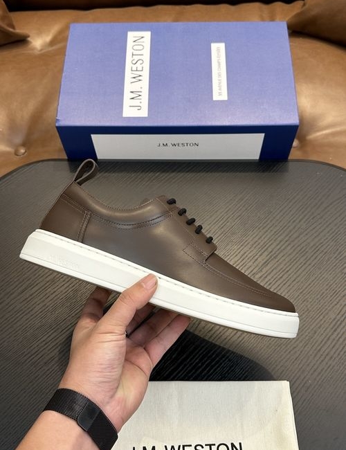 J.M.Weston Calfskin Suede Casual Sneakers