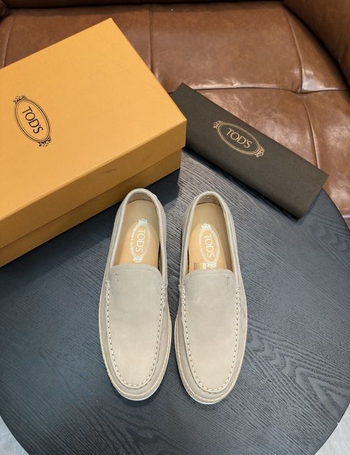 Tods Suede Loafers With Rubber Pebble Soles