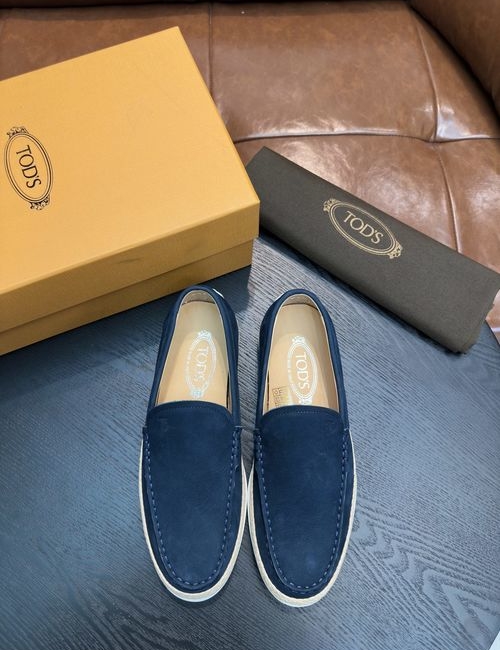 Tods Suede Loafers With Rubber Pebble Soles