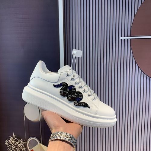 McQueen Snake Print Casual Couple Sneakers