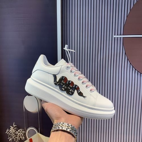 McQueen Snake Print Casual Couple Sneakers