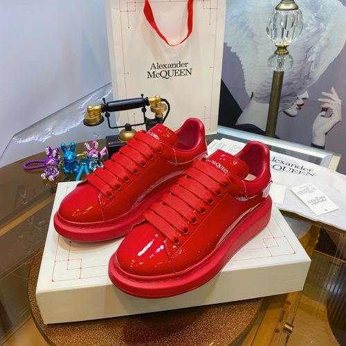 McQueen Cowhide Leather Casual Sneakers With Full Packaging