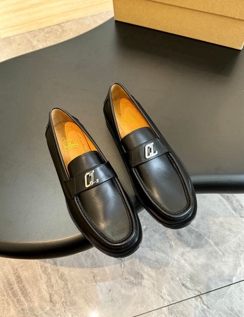 Christian Louboutin Suede Cow Leather Casual Loafer Shoes
