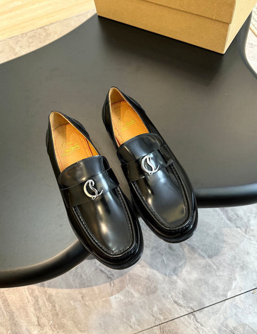 Christian Louboutin Suede Cow Leather Casual Loafer Shoes
