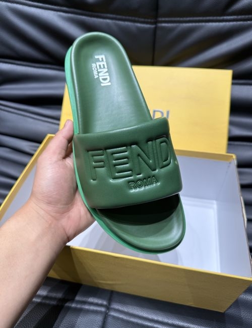Fendi Premium Leather Upper Comfort Slide Sandals