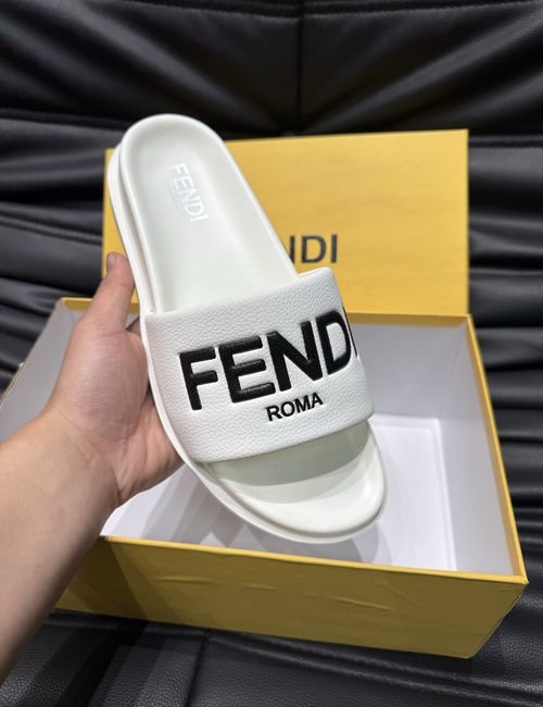 Fendi Premium Leather Upper Comfort Slide Sandals