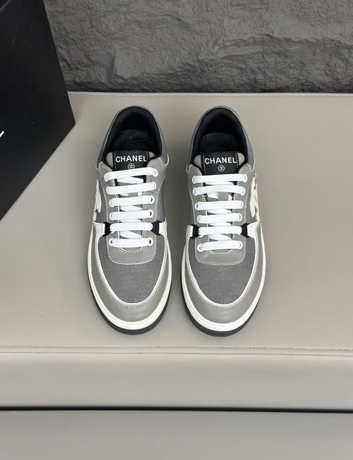 Chanel Quilted Sneakers Signature Logo Versatile Style