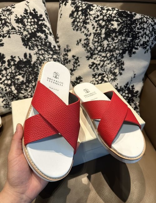 Brunello Cucinelli BC Full Leather Slippers Premium Quality