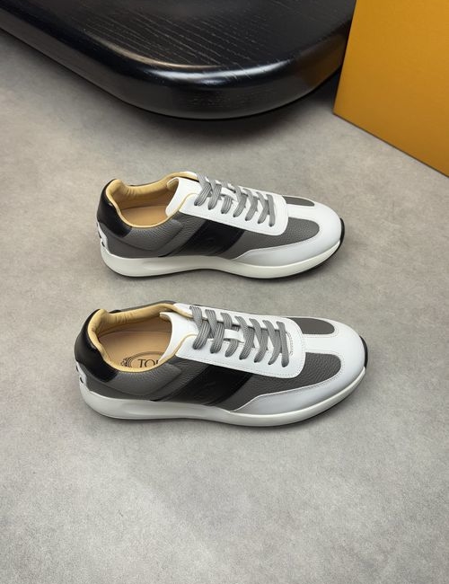 Tods Premium Grain Leather Sneakers With TPU Sole