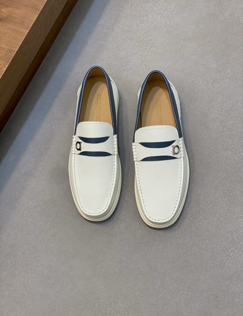 Ferragamo Driving Loafers Imported Calfskin Non-slip Sole
