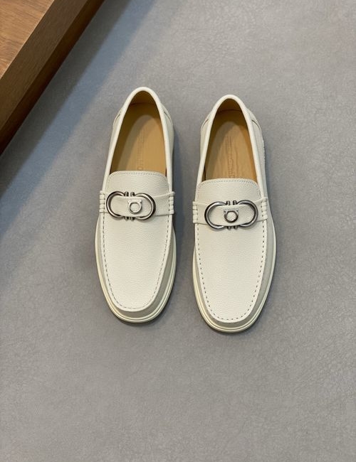 Ferragamo Driving Loafers Imported Calfskin Non-slip Sole
