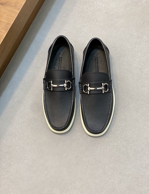 Ferragamo Driving Loafers Imported Calfskin Non-slip Sole