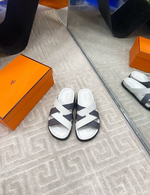 Hermes Crossover Slippers With Cowhide Upper