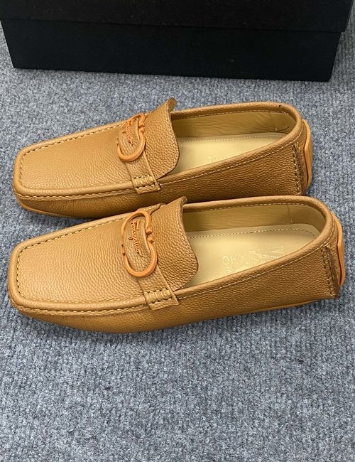 Ferragamo Calfskin Casual Loafers Original Sole Leather Lining