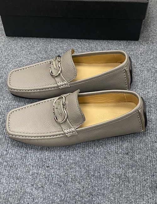 Ferragamo Calfskin Casual Loafers Original Sole Leather Lining