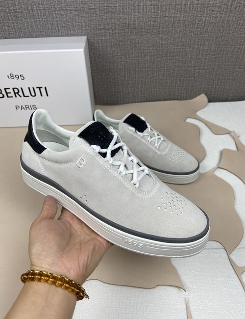 Berluti Suede Fabric Low-top Casual Sneakers