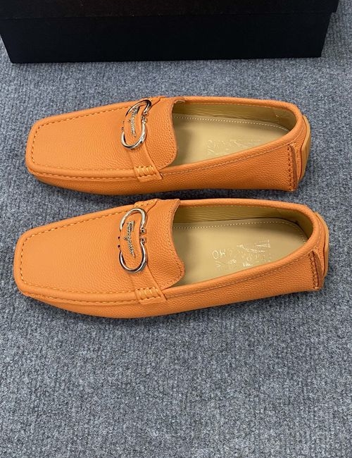 Ferragamo Calfskin Casual Loafers Original Sole Leather Lining