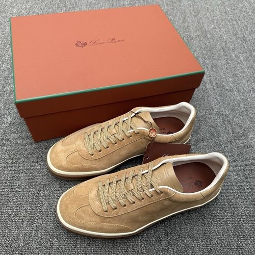 Loro Piana LP Suede Tennis Shoes With Lp Logo