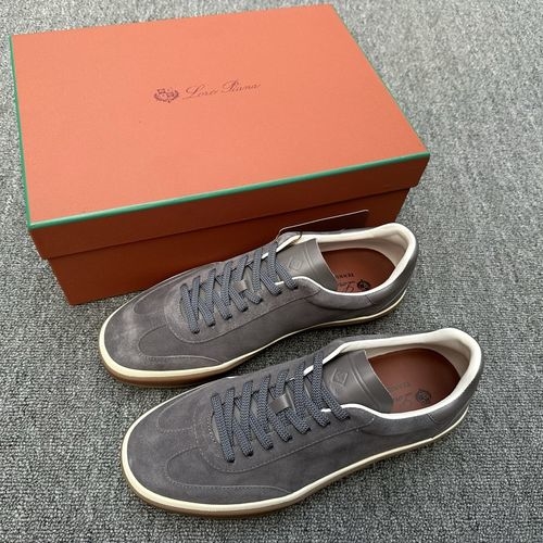Loro Piana LP Suede Tennis Shoes With Lp Logo