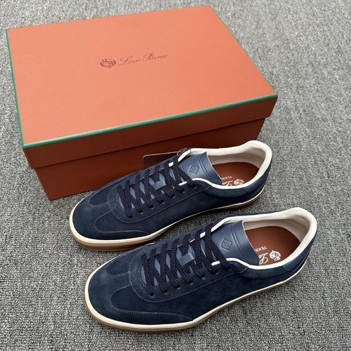 Loro Piana LP Suede Tennis Shoes With Lp Logo