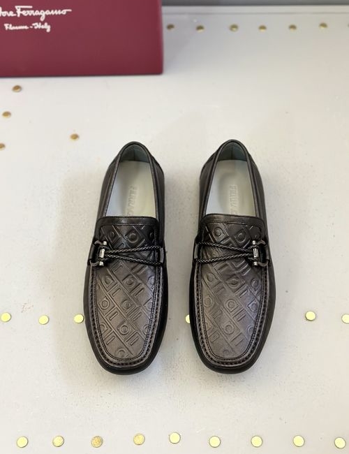 Ferragamo Gancini Buckle Leather Moccasins