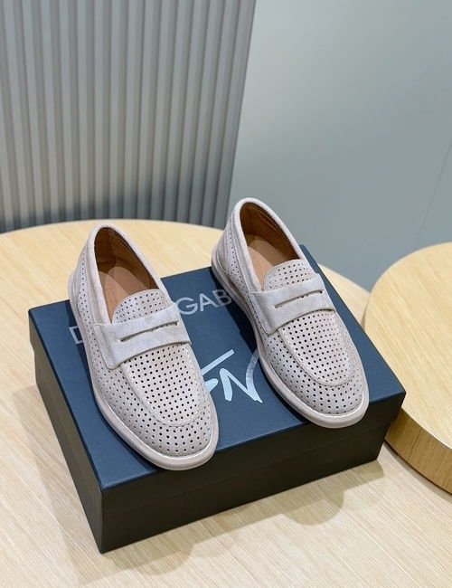 Dolce & Gabbana DG New Florio Suede Moccasin Shoes