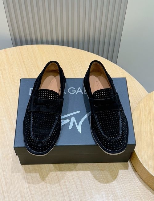 Dolce & Gabbana DG New Florio Suede Moccasin Shoes