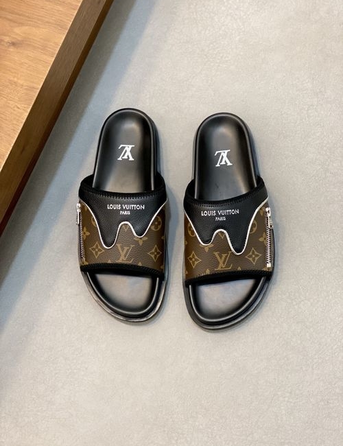 Louis Vuitton LV Monogram Slide Sandals Velcro Strap